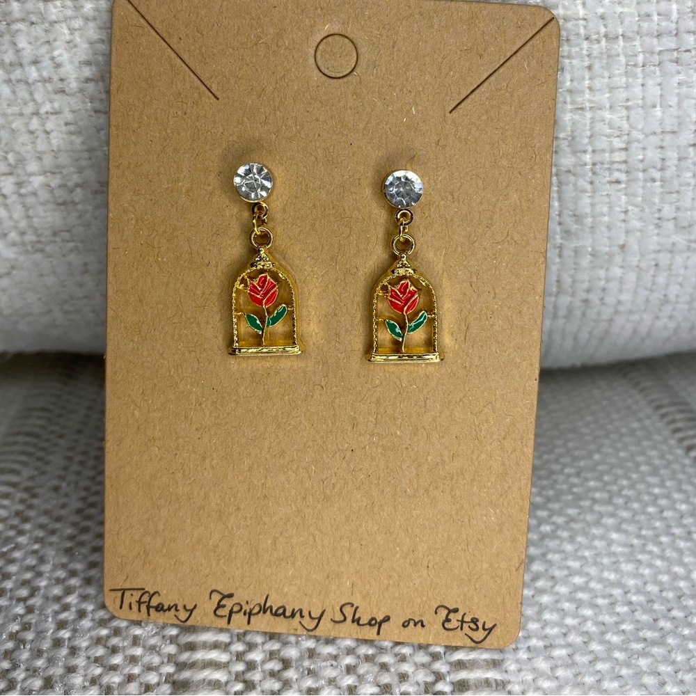 Disney Beauty & the Beast Inspired Earrings NWT - Picture 3 of 4